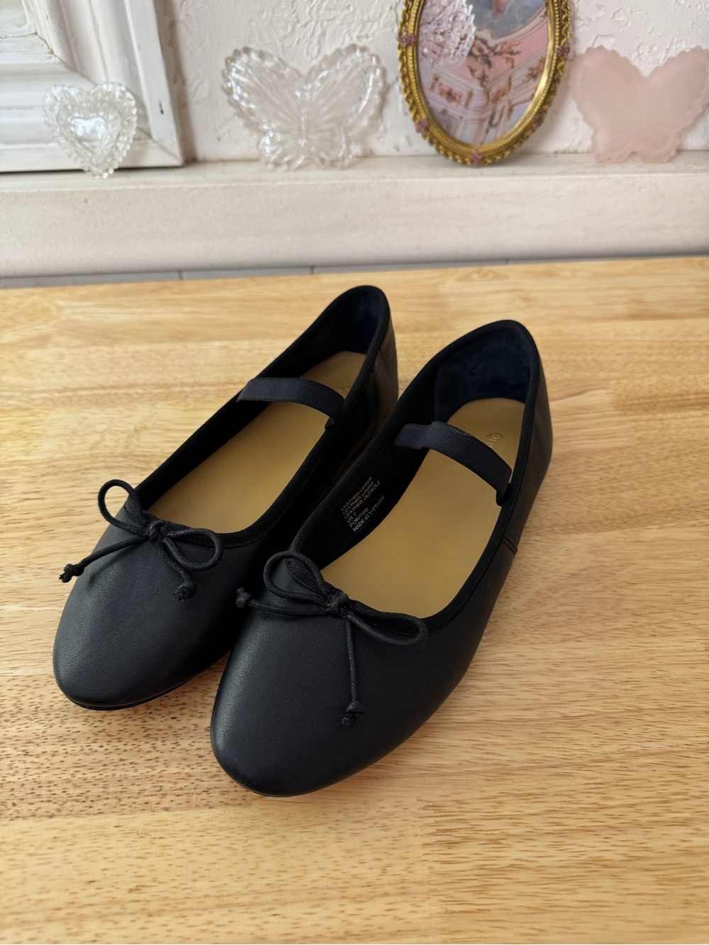 Quince Black Ballet Flats with Bow